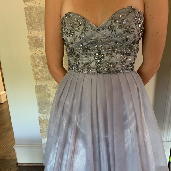 B-Darlin Silver/Grey Homecoming Dress - Picture 3 of 5